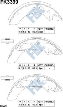 FBK FK3399 - Комплект спирачна челюст vvparts.bg