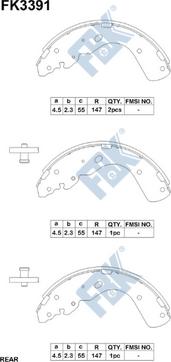 FBK FK3391 - Комплект спирачна челюст vvparts.bg