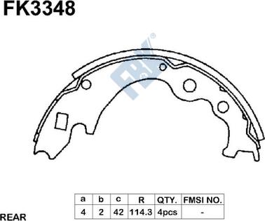 FBK FK3348 - Комплект спирачна челюст vvparts.bg