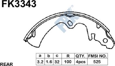 FBK FK3343 - Комплект спирачна челюст vvparts.bg