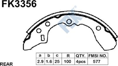 FBK FK3356 - Комплект спирачна челюст vvparts.bg