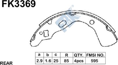 FBK FK3369 - Комплект спирачна челюст vvparts.bg