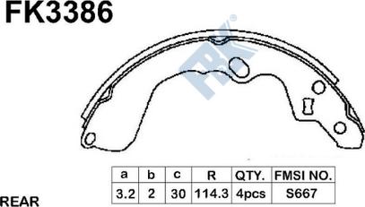 FBK FK3386 - Комплект спирачна челюст vvparts.bg