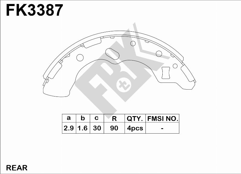 FBK FK3387 - Комплект спирачна челюст vvparts.bg