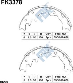 FBK FK3378 - Комплект спирачна челюст vvparts.bg