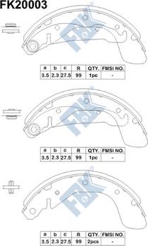 FBK FK20003 - Комплект спирачна челюст vvparts.bg