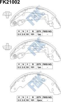 FBK FK21002 - Комплект спирачна челюст vvparts.bg