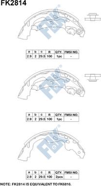 FBK FK2814 - Комплект спирачна челюст vvparts.bg