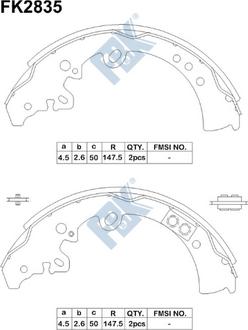 FBK FK2835 - Комплект спирачна челюст vvparts.bg