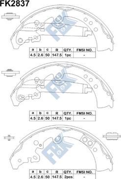 FBK FK2837 - Комплект спирачна челюст vvparts.bg