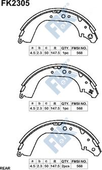 FBK FK2305 - Комплект спирачна челюст vvparts.bg