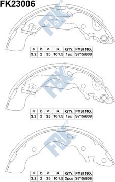 FBK FK23006 - Комплект спирачна челюст vvparts.bg