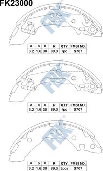 FBK FK23000 - Комплект спирачна челюст vvparts.bg