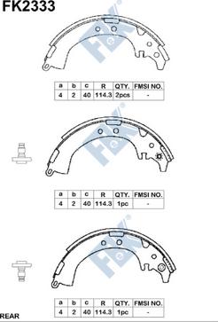 FBK FK2333 - Комплект спирачна челюст vvparts.bg