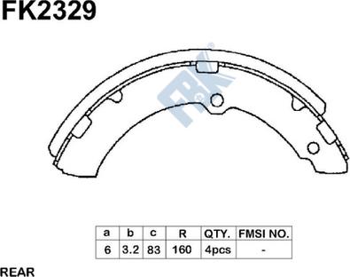 FBK FK2329 - Комплект спирачна челюст vvparts.bg