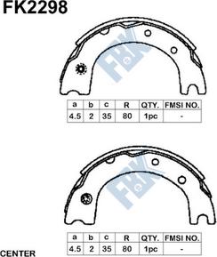 FBK FK2298 - Комплект спирачна челюст vvparts.bg