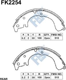 FBK FK2254 - Комплект спирачна челюст vvparts.bg