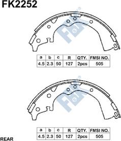 FBK FK2252 - Комплект спирачна челюст vvparts.bg