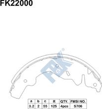 FBK FK22000 - Комплект спирачна челюст vvparts.bg