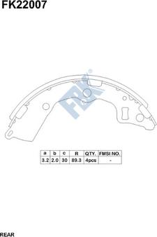 FBK FK22007 - Комплект спирачна челюст vvparts.bg