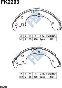 FBK FK2203 - Комплект спирачна челюст vvparts.bg