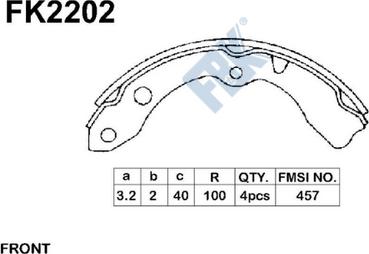 FBK FK2202 - Комплект спирачна челюст vvparts.bg