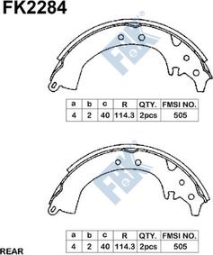 FBK FK2284 - Комплект спирачна челюст vvparts.bg