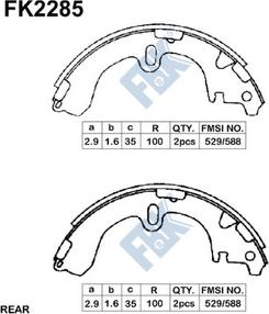 FBK FK2285 - Комплект спирачна челюст vvparts.bg