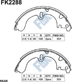 FBK FK2288 - Комплект спирачна челюст vvparts.bg