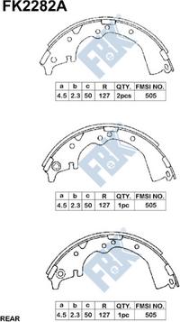 FBK FK2282A - Комплект спирачна челюст vvparts.bg