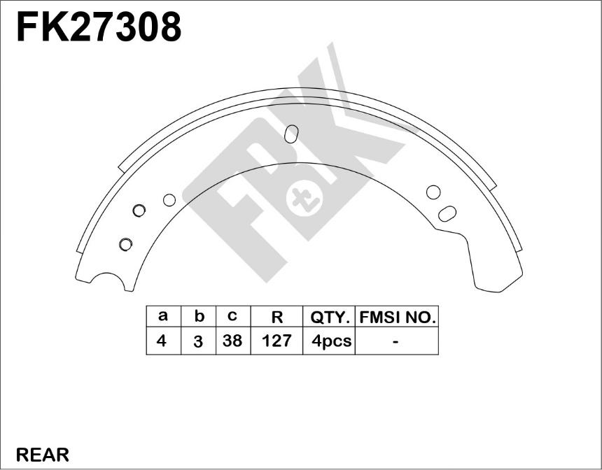 FBK FK27308 - Комплект спирачна челюст vvparts.bg