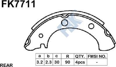 FBK FK7711 - Комплект спирачна челюст vvparts.bg