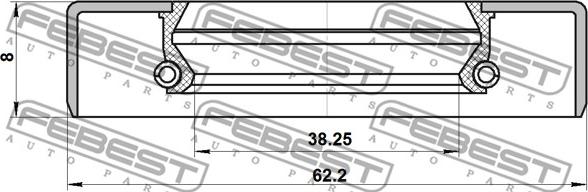 Febest 95GBY-40620808C - Семеринг, задвижващ вал vvparts.bg