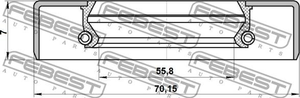 Febest 95GDS-57700707X - Семеринг, задвижващ вал vvparts.bg