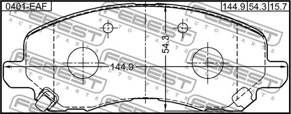 Febest 0401-EAF - Комплект спирачно феродо, дискови спирачки vvparts.bg