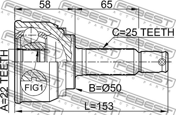 Febest 0410-004 - Каре комплект, полуоска vvparts.bg