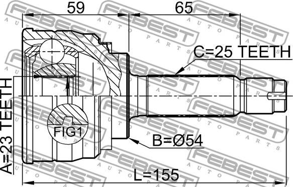 Febest 0410-003 - Каре комплект, полуоска vvparts.bg