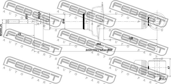 Febest 04110-009R - Амортисьор vvparts.bg