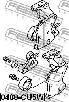 Febest 0488-CU5W - Паразитна / водеща ролка, пистов ремък vvparts.bg