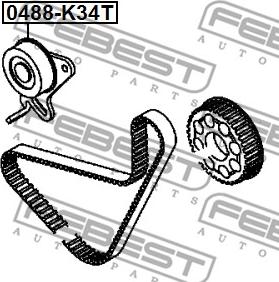 Febest 0488-K34T - Паразитна / водеща ролка, зъбен ремък vvparts.bg