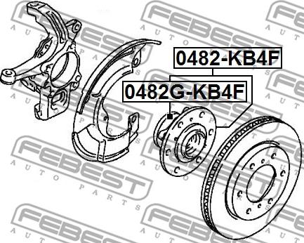 Febest 0482G-KB4F - Главина на колелото vvparts.bg