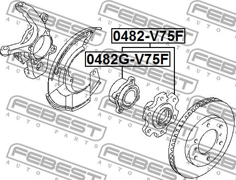 Febest 0482G-V75F - Главина на колелото vvparts.bg