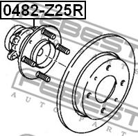 Febest 0482-Z25R - Главина на колелото vvparts.bg