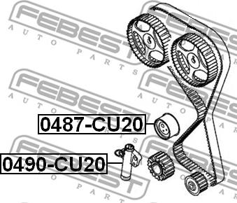 Febest 0487-CU20 - Обтяжна ролка, ангренаж vvparts.bg