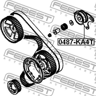 Febest 0487-KA4T - Обтяжна ролка, ангренаж vvparts.bg