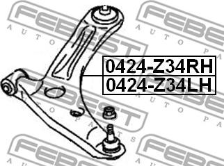 Febest 0424-Z34RH - Носач, окачване на колелата vvparts.bg