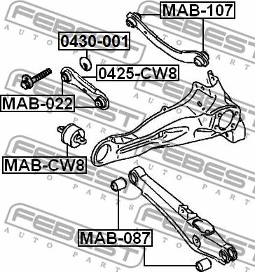 Febest 0425-CW8 - Носач, окачване на колелата vvparts.bg