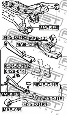 Febest 0429-014 - Болт за регулиране на страничния наклон vvparts.bg