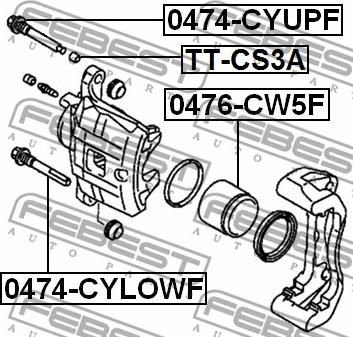 Febest 0474-CYUPF - Бодещ болт (щифт), спирачен апарат vvparts.bg