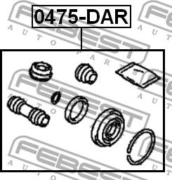 Febest 0475-DAR - Ремонтен комплект, спирачен апарат vvparts.bg